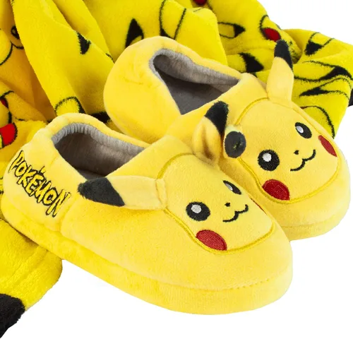 Vista 4 de Pokemon Pikachu - Pantuflas para niños y niñas con personajes 3D, Amarillo