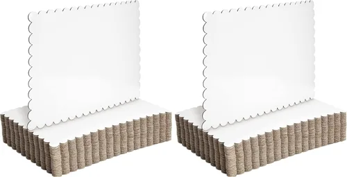 Vista 8 de Sparkle and Bash Tabla rectangular para tartas, 14 x 10 pulgadas, papel de aluminio blanco, paquete de 25 unidades, base de papel resistente