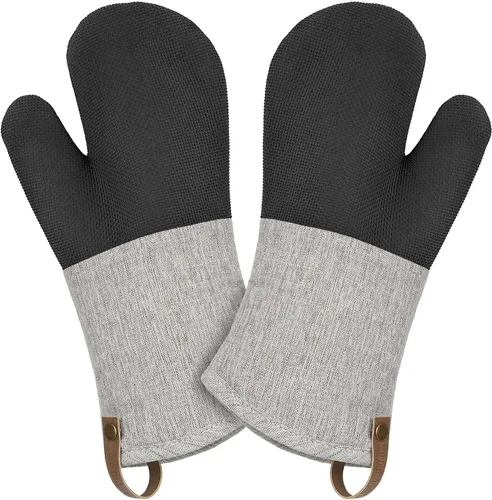 Vista 16 de Cuisinart Chambray - Guantes para horno de cocina, resistentes al calor Carbón
