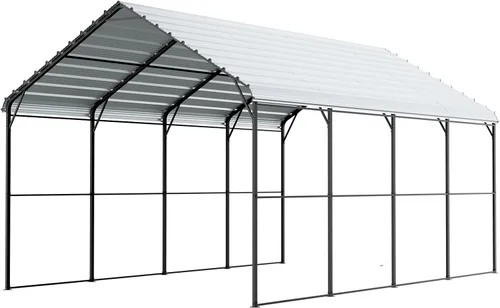 Vista 87 de VEVOR Cobertizo Tienda de Almacenamiento Exterior Portátil Resistente de 6 x 8 x 7 pies, Refugio de Cochera Garaje Impermeable con Puerta Enrollable