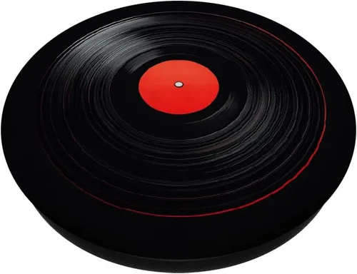 Vista 2 de Red Vinyl Record Player Vinyl Collector Retro Music Lover PopSockets Adhesive PopGrip