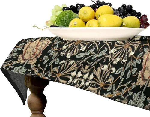 Vista 358 de Mantel Floral Retro de Pájaros, Diseño Original Bohemio William Morris Estampado Cubierta de Mesa para Hogar Picnic Fiesta Comedor Cocina William