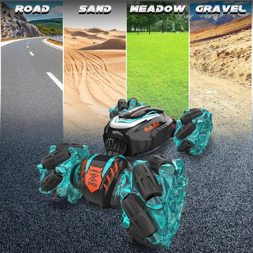 Vista 6 de Coche de Control Remoto, Coche de Acrobacias RC con Detección de Gestos, 4WD Transformable Fuera de Carretera para Girar, Coches RC de 2.4Ghz