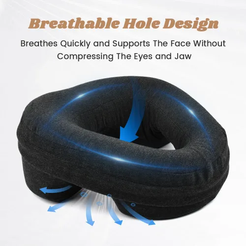 Vista 4 de Kakalote Reposacabezas de masaje para cama, almohada ergonómica de masaje de espuma viscoelástica para spa, siesta y cuidado de la piel (negro)