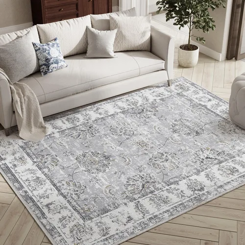 Vista 196 de jinchan Fiora - Alfombra lavable de área pequeña, alfombra de entrada floral de medio círculo de 2 x 3, tapete de media luna de pelo bajo, suave