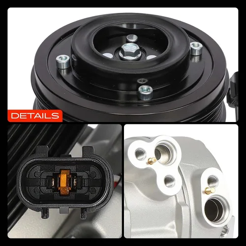 Vista 9 de A-Premium Compresor de aire acondicionado con embrague compatible con Hyundai Tucson 2.0L 2016-2017, con polea de 6 ranuras