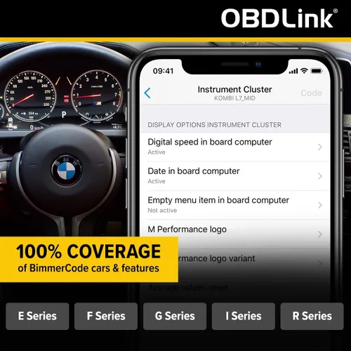 Vista 3 de OBDLink CX Bimmercode Bluetooth 5.1 OBD2 adaptador para BMW/Mini, funciona con iPhone/iOS y Android, codificación de coche, escáner de diagnóstico