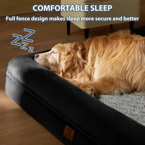 Vista 4 de WNPETHOME Cama extragrande XL para perro, sofá lavable para perro con funda impermeable extraíble, sofá cama grande ortopédica para mascotas