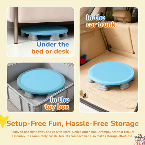 Vista 6 de Bounce Board, Mini Trampoline for Kids, Toddlers Trampoline Indoor, Sensory Toys, Autism Sensory Products, Baby Jump Toy Recreational Azul