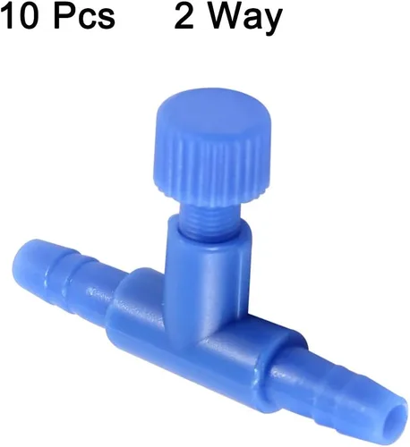 Vista 2 de uxcell - Válvulas de control de bomba de aire de 2 vías para acuario, 10 piezas, color azul