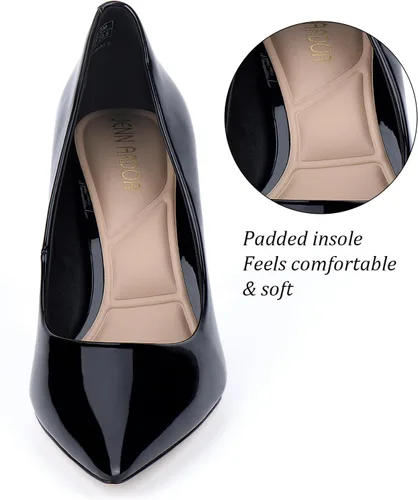 Vista 5 de JENN ARDOR Zapatos de tacón de aguja para mujer, zapatos de tacón alto de 3.14 pulgadas para mujer, zapatos clásicos de tacón de aguja, zapatos