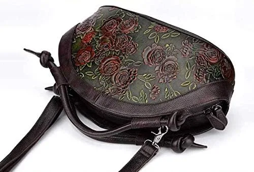Vista 3 de Bolso de mano de cuero genuino bolso bolso de mano vintage superior asa bolso de trabajo bolso, forro polar verde con licencia oficial de star wars