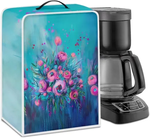 Vista 46 de Cubiertas para máquina de café con mango superior, resistentes a las manchas, para mezclador, compatible con la mayoría de cafeteras