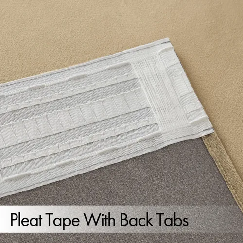 Vista 3 de MIULEE Cortinas opacas plisadas de terciopelo beige
