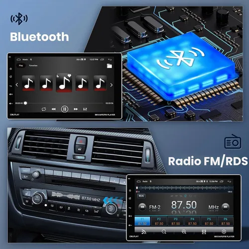 Vista 5 de 2G + 64G Android 13 DIN Estéreo inalámbrico Carplay Android Auto, pantalla táctil Rimoody de 9 pulgadas, radio de coche 1 DIN con Bluetooth, WiFi