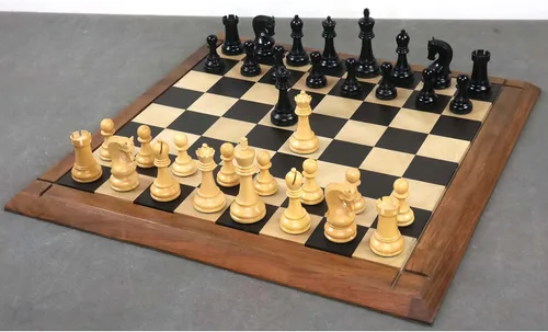 Vista 4 de Royal Chess Mall - Juego de piezas de ajedrez Leningrado Staunton - Boj ebonizado - Rey de 4