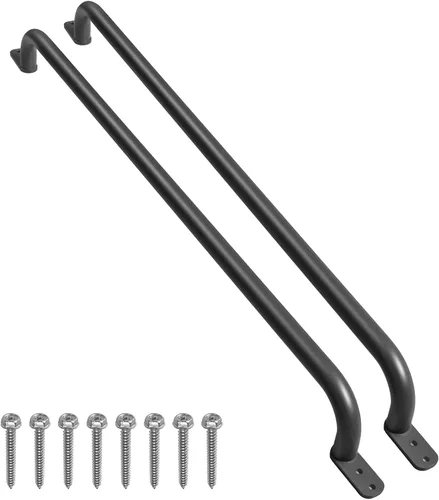 Vista 7 de Asa de escalera amarilla de 37 pulgadas de largo (1 par) – Asa de agarre larga de metal, barras de agarre para columpios, agarraderas de mano