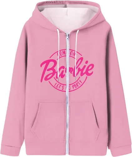 Vista 4 de ANNAPU Sudaderas con capucha para mujer, diseño de bar-bie, para otoño, de gran tamaño, casual, con cordón, Y2K, con bolsillo