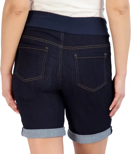 Vista 3 de Women's Maternity Shorts Double Roll Cuff - Mom Comfy Activewear, Pregnancy Clothes for Summer, BCI Certified