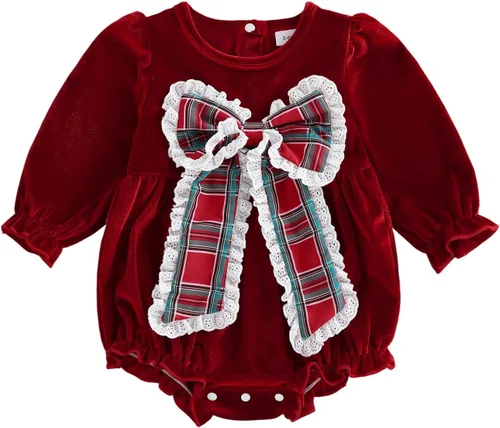 Vista 32 de MERSARIPHY Ropa de Navidad para bebé, sudadera para bebé, niño, niña, mameluco de Papá Noel para bebé, trajes de otoño e invierno Waffle