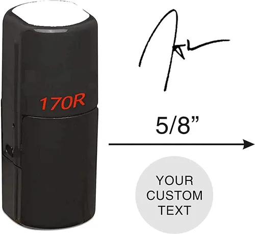 Vista 4 de Firma inicial – Sello inicial personalizado – Pequeño sello de imagen personalizado. Autoentintado Personalizable Personalizable Negro Rojo Azul