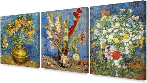 Vista 19 de Serie de pinturas de Vincent Van Gogh (favoritos). Reproducción de arte clásico de Van Gogh, impreso en lienzo, Algodón, Almond Blossom, 16x20