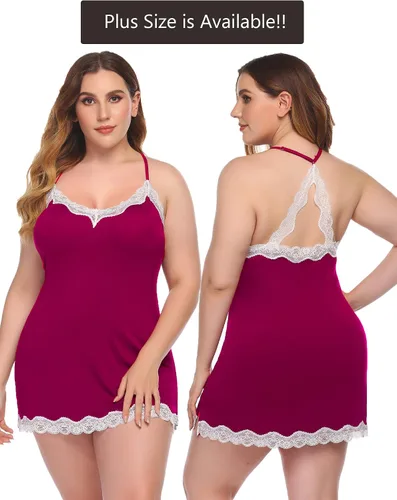 Vista 5 de Avidlove - Ropa de dormir sexy para mujer camisón de algodón para mujer lencería para mujer