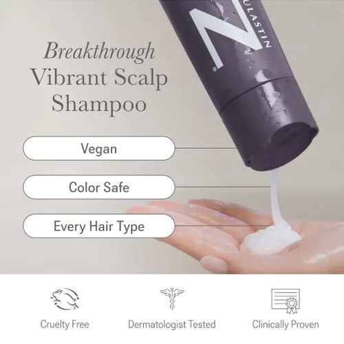 Vista 2 de NULASTIN Champú vibrante para el cabello del cuero cabelludo, champú voluminizador para cabello fino y cuidado nutritivo del cuero cabelludo