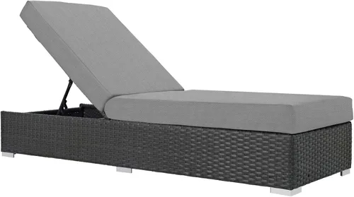 Vista 8 de Modway Sojourn - Tumbona doble de mimbre para patio al aire libre, color beige chocolate
