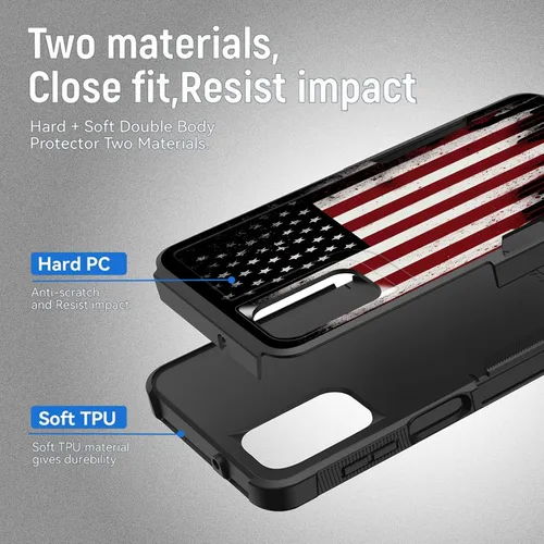 Vista 846 de Funda para Galaxy A14 5G, resistente de doble capa híbrida de policarbonato duro, goma suave, a prueba de golpes, funda protectora resistente