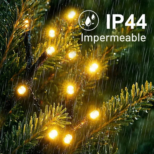 Vista 4 de [Paquete de 2] Luces de Navidad para Exteriores, 210 Pies 600 LED Luces de Cadena Conectables Impermeables, Luces Centelleantes con 8 Modos, Luces