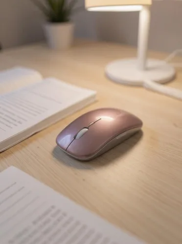 Vista 2 de Ratón inalámbrico con diseño ergonómico para computadora y escritorio, oro rosa