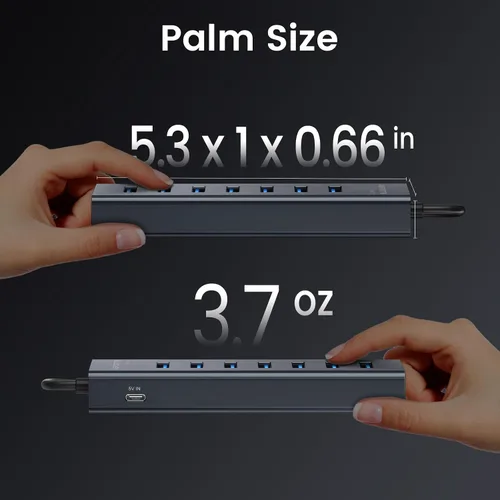 Vista 8 de Adaptador multipuerto USB C a USB Hub, adaptador multipuerto USB C 7 en 1 de aluminio, extensores USB, adaptador USB a USB C para MacBook Pro/Air