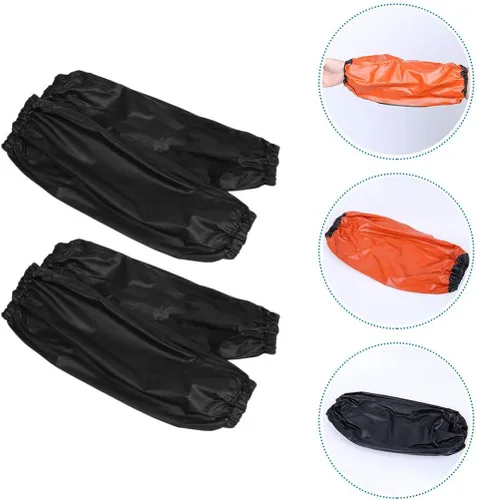 Vista 3 de EXCEART 2 pares de fundas impermeables de PVC a prueba de aceite, protector de brazo para antebrazo, protector para cocina, limpieza, lavado
