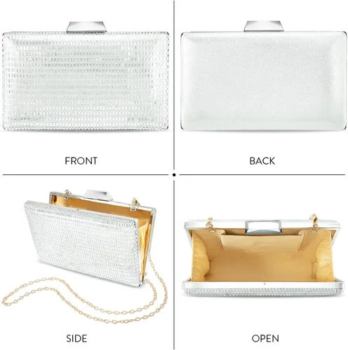 Vista 4 de Aheli Clutch Purses Gift for Women Wedding Handmade Evening Handbags Party Bridal Clutch