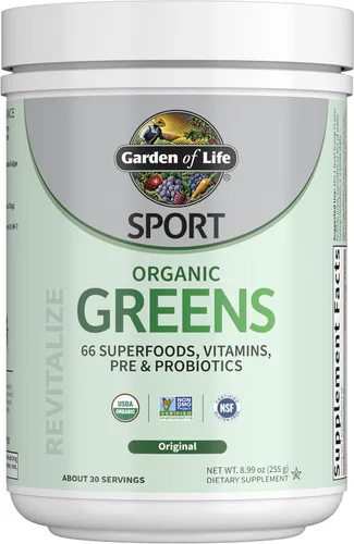 Vista 8 de Garden of Life Sport Nutrition Verdes y superalimentos en polvo para mujeres y hombres, bayas de manzana, mezcla orgánica, espirulina, fruta