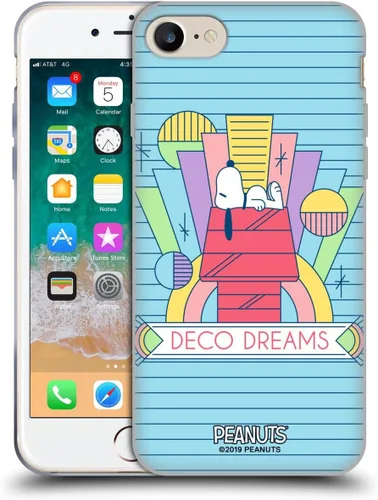 Vista 130 de Head Case Designs Snoopy Deco Dreams - Funda de gel suave con licencia oficial de Peanuts Blue Pattern compatible con Apple iPhone 7 Plus/iPhone 8