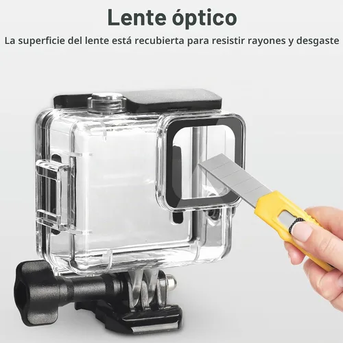 Vista 3 de OKFUN Funda protectora de buceo impermeable para Go Pro Hero 4K, 196 pies/196.9 ft, carcasa duradera para buceo subacuático, esnórquel, surf