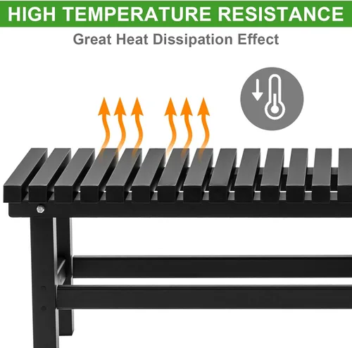 Vista 6 de TECSPACE Banco de aluminio de 70 pulgadas para exteriores, resistente a la intemperie, sin espalda, capacidad de carga de 550 libras, banco