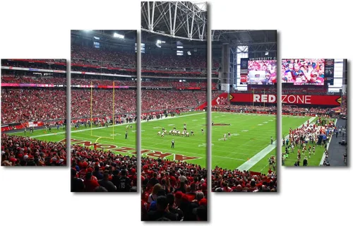 Vista 30 de TUMOVO Allegiant Stadium Arte de Lienzo para Pared de Sala de Estar Equipo de Fútbol Americano Pintura Moderna Nevada Las Vegas Cuadro Deportivo
