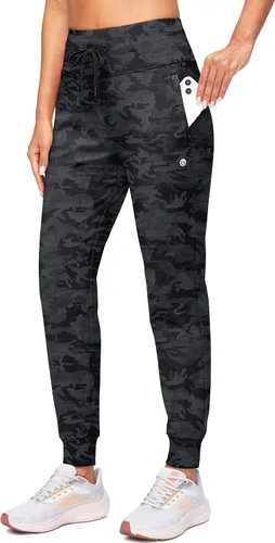 Vista 30 de G Gradual Pantalones deportivos con forro polar para mujer, de cintura alta, resistentes al agua, térmicos, para invierno, correr, senderismo
