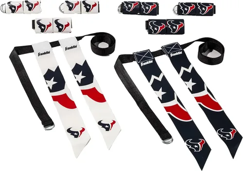 Vista 9 de Franklin Sports NFL - Conjuntos de fútbol con bandera del equipo de la NFL, cinturones + banderas, para niños + adultos, se adapta a cintura