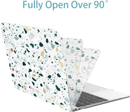 Vista 3 de Compatible con MacBook Air de 13 pulgadas 2010-2017 modelo A1466 A1369, carcasa protectora rígida de plástico con cubierta de teclado negra, mármol