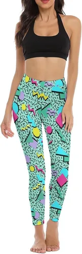 Vista 6 de Leggings artísticos de los años 80 para mujer, pantalones elásticos suaves y de cintura alta, sin costuras, para entrenamiento