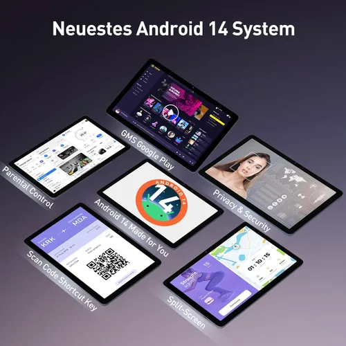 Vista 4 de DOMATON Tabletas, tableta Android de 10.1 pulgadas con 14 GB de RAM 128 GB ROM 1280 * 800 pantalla Incell, procesador octa-core batería de 7000 mAh