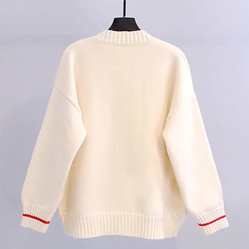Vista 2 de Cárdigan de punto con corazones para mujer, lindo suéter Y2K con botones, ropa de abrigo S-2XL