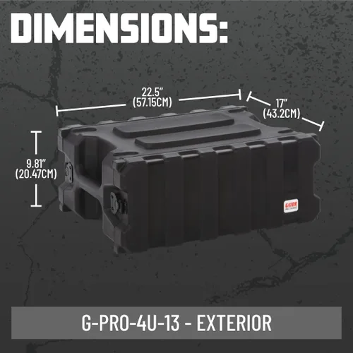 Vista 7 de Gator Cases Pro Series Caja de rack 4U con profundidad de 13" de poco fondo, rotomoldeada Fabricada en EE. UU. (G-PRO-4U-13)