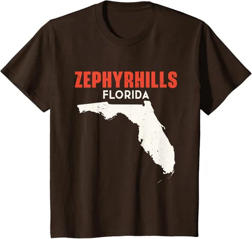 Vista 7 de Zephyrhills Florida USA State America Travel Floridian T-Shirt, Negro