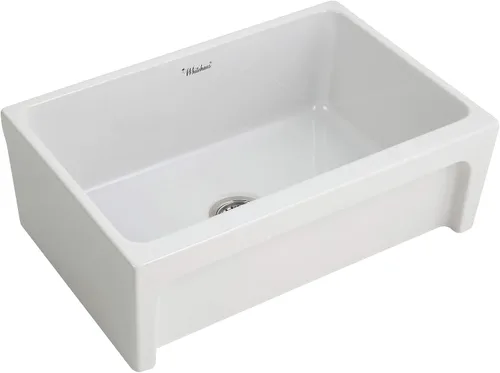 Vista 15 de Whitehaus Collection WHQ5530-BISCUIT Glencove Kitchen, Arcilla refractaria, fregadero delantero delantal, grande, galleta