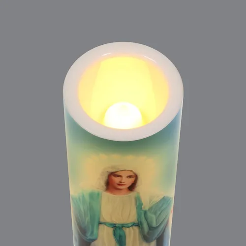 Vista 4 de Señora de los milagros, vela LED sin llama de oración devocional